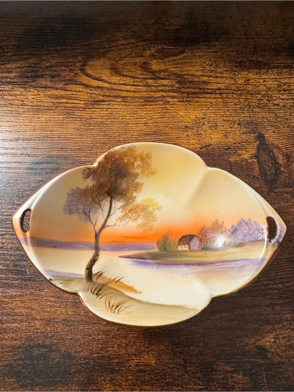 Vintage Noritake Hand Painted 2 Handled Candy Dish Japan